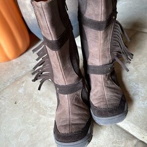 Umi Brown Fringe Kids Boots